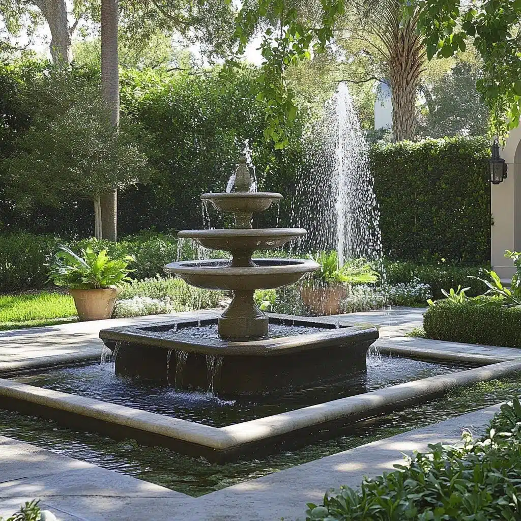 instalação de fonte de água no jardim