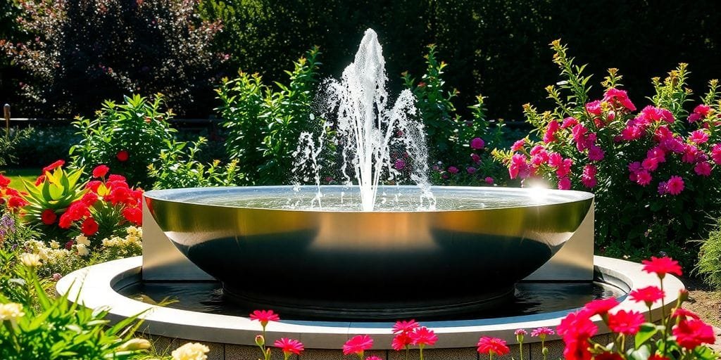 iluminação para fontes de jardim