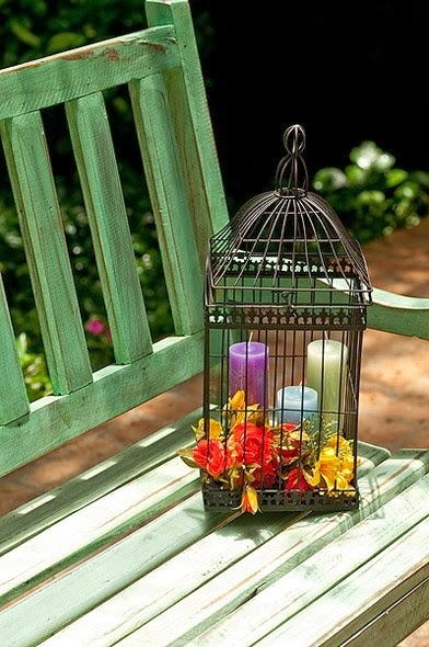 ideias de arranjos com gaiolas decorativas