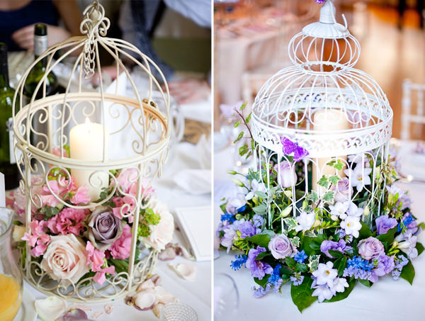 ideias de arranjos com gaiolas decorativas