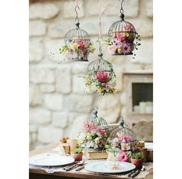 como usar gaiolas na decoração de jardim