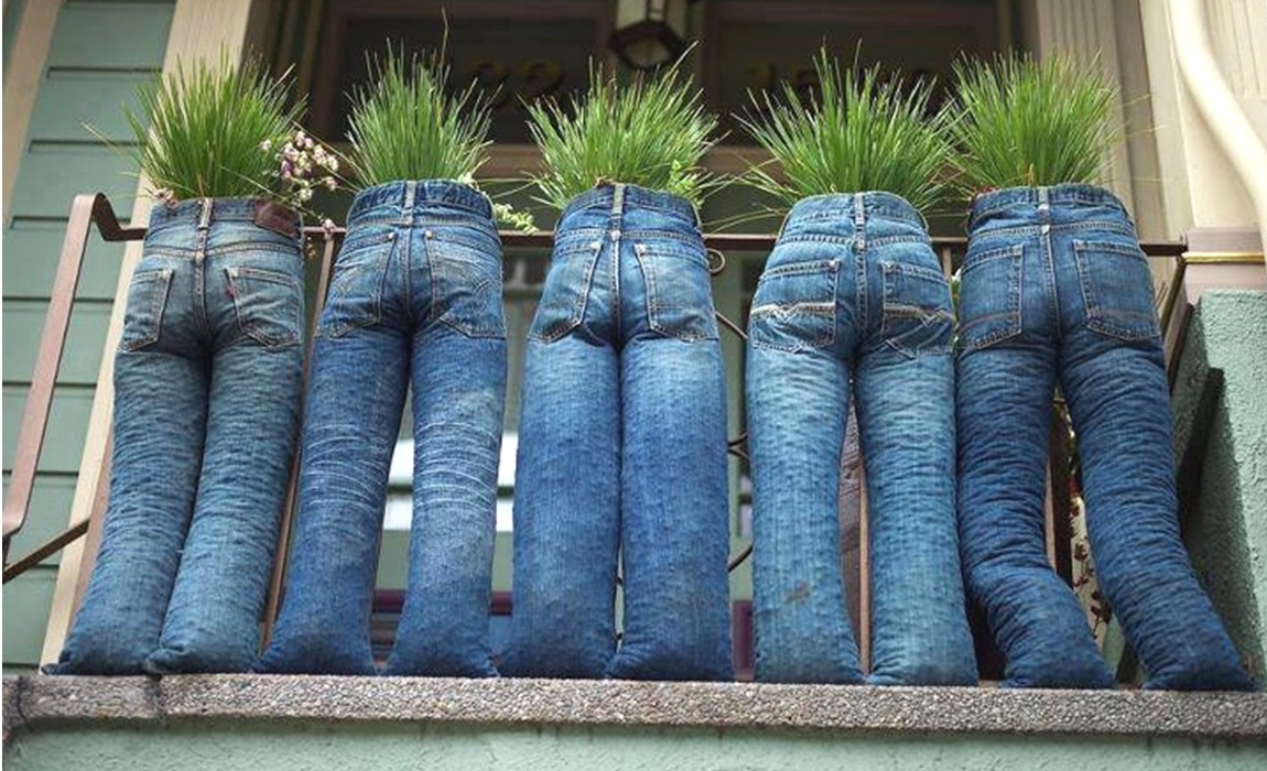 decoração sustentável para jardim com materiais reciclados