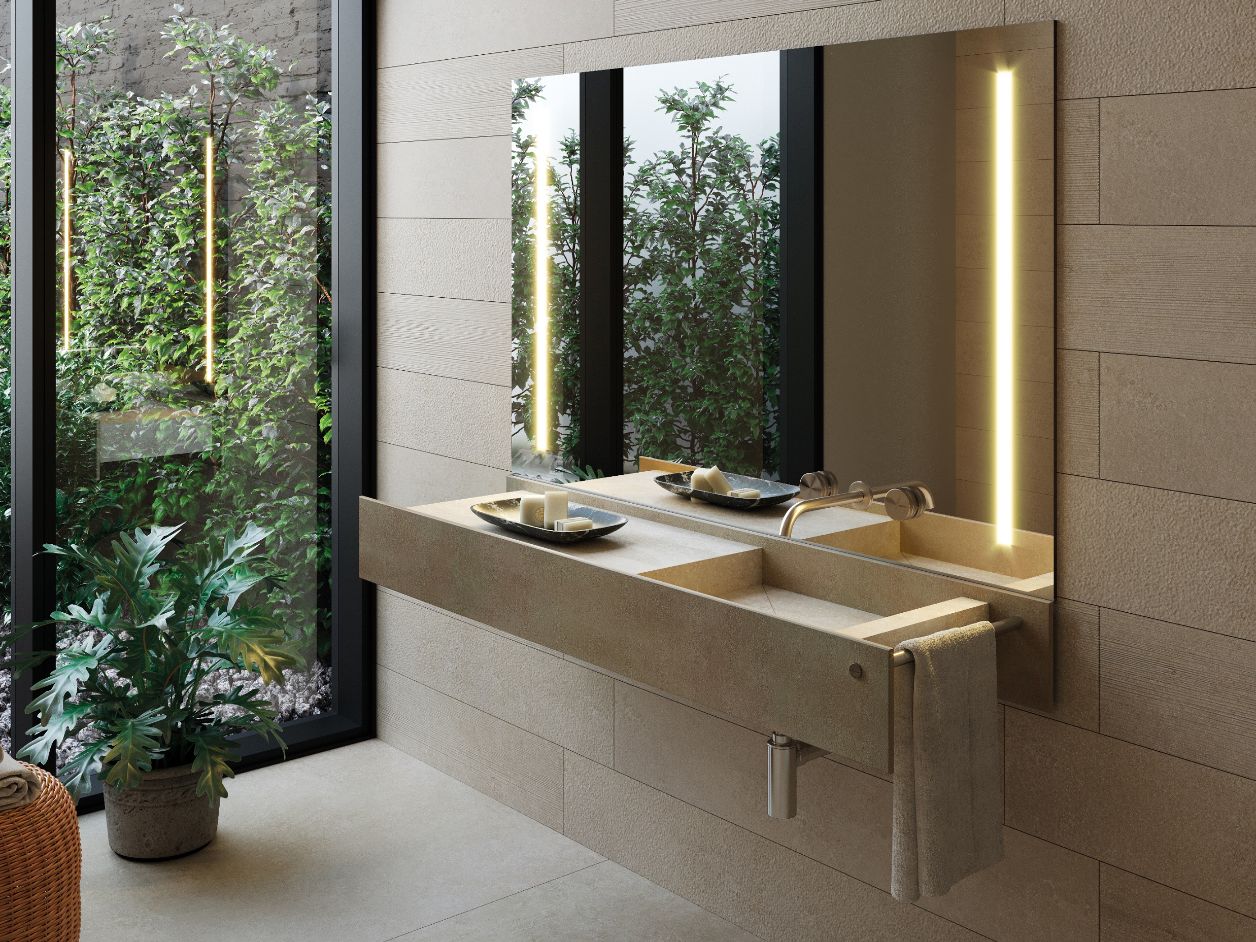 espelho orgânico lavabo decoração