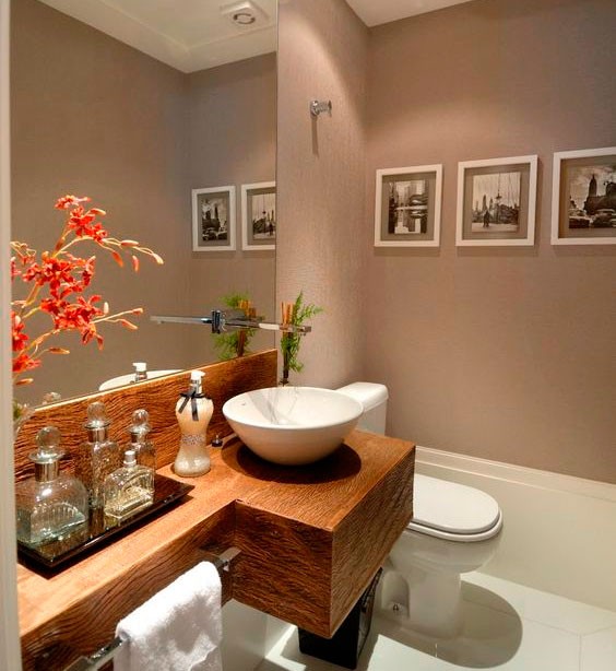 espelho orgânico lavabo decoração