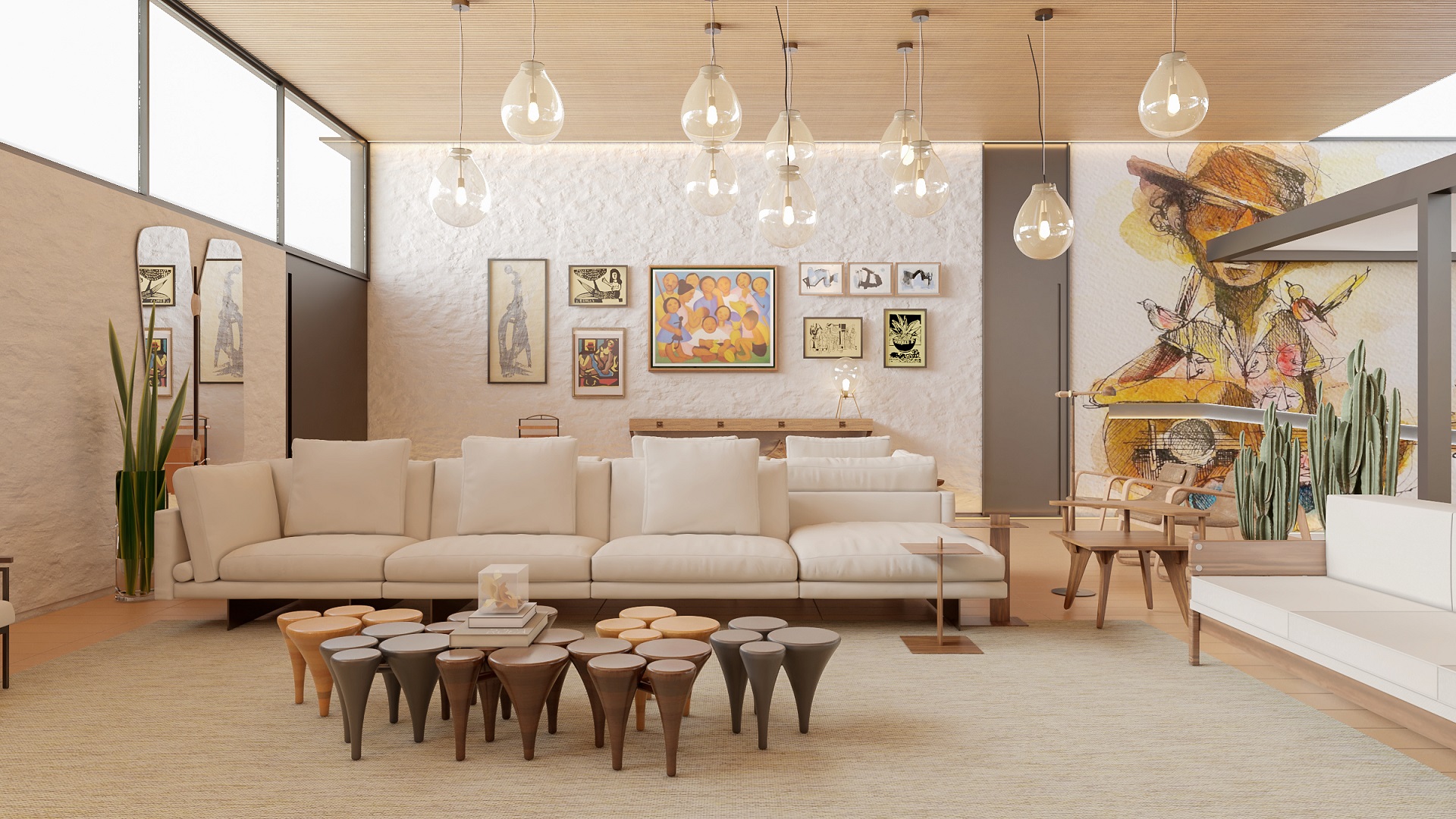 tendências de decoração de parede sala 2025