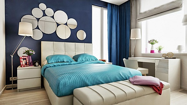 preço papel de parede azul floral