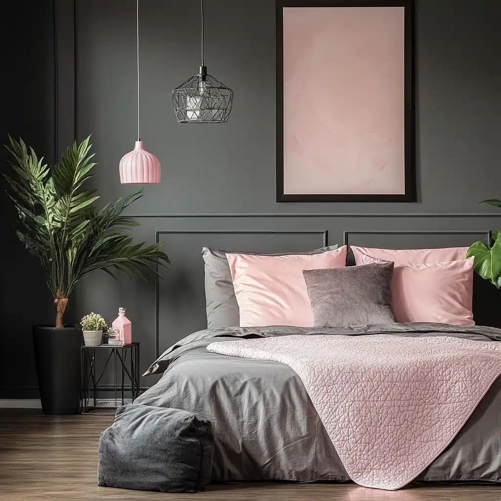 decoração de quarto em tons de cinza