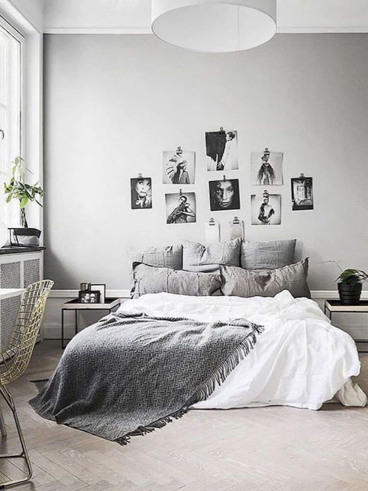 ideias de decoração quarto com polaroids