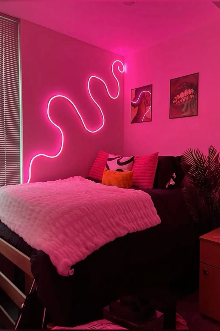 decoracao de quarto com led