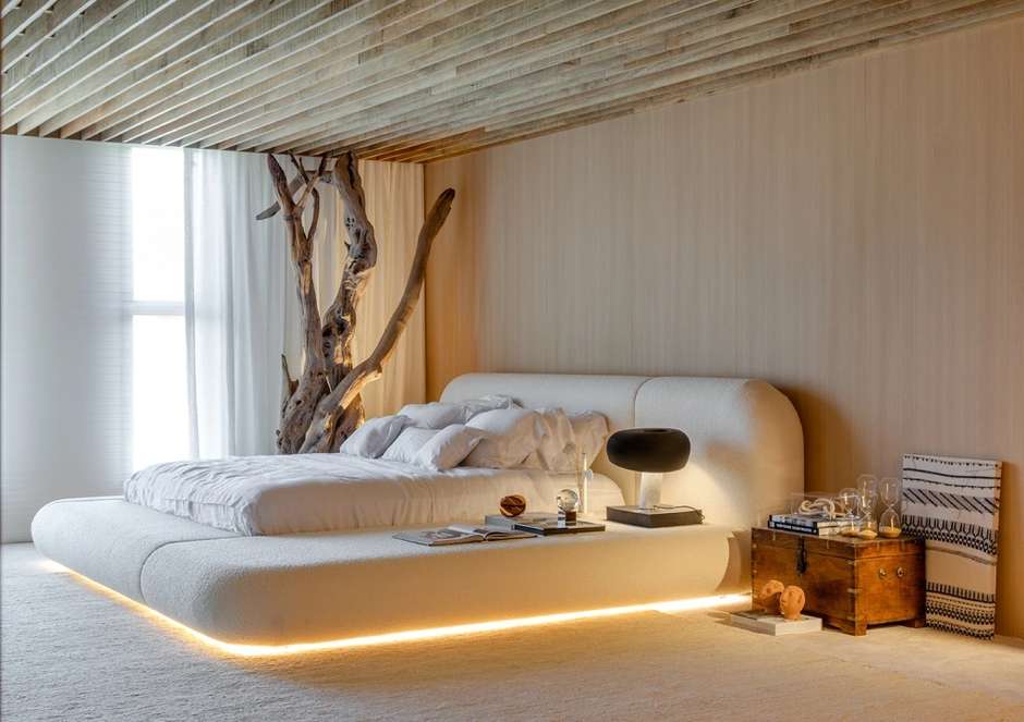 efeito flutuante com LED embaixo da cama