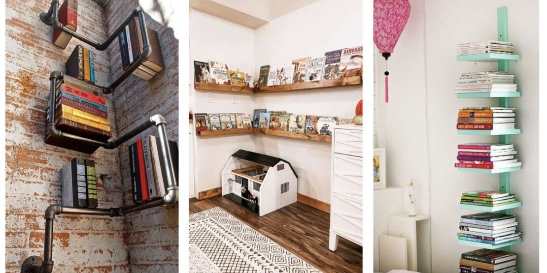 decoracao de quarto com prateleiras para livros