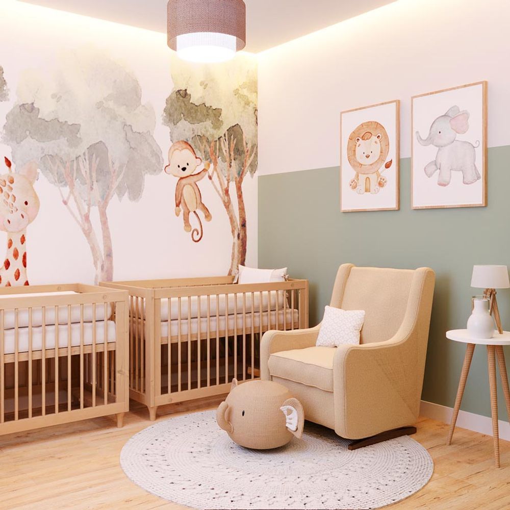 decoração quarto bebê safari cores
