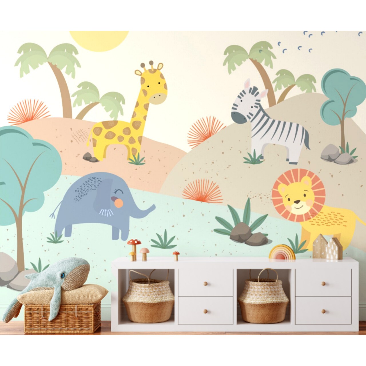 ideias quarto infantil tema animais selvagens