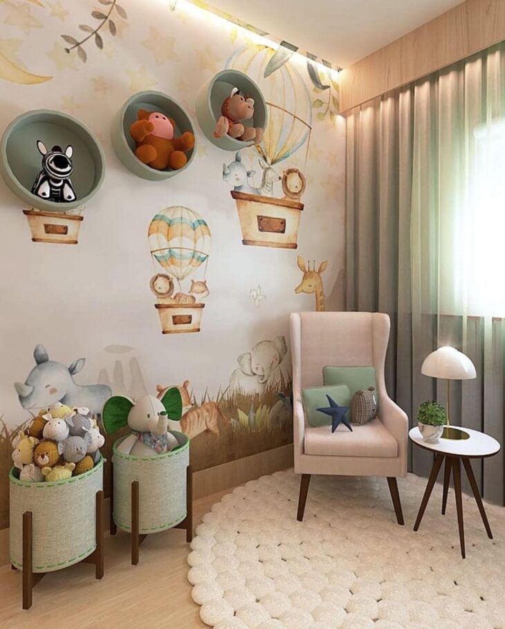 decoracao de quarto de bebe safari