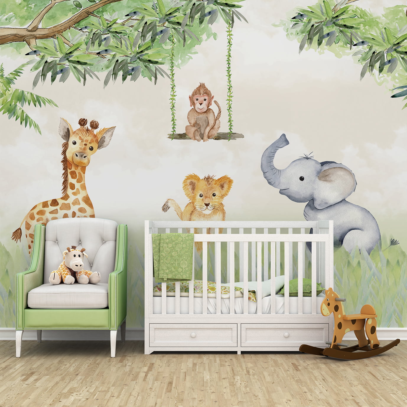 decoração quarto bebê safari cores