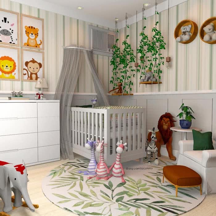ideias quarto infantil tema animais selvagens