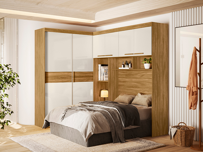 decoracao de quarto de casal com guarda roupa de mdf montavel