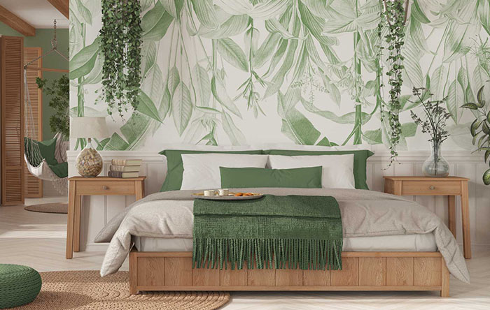 como usar papel de parede geométrico no quarto