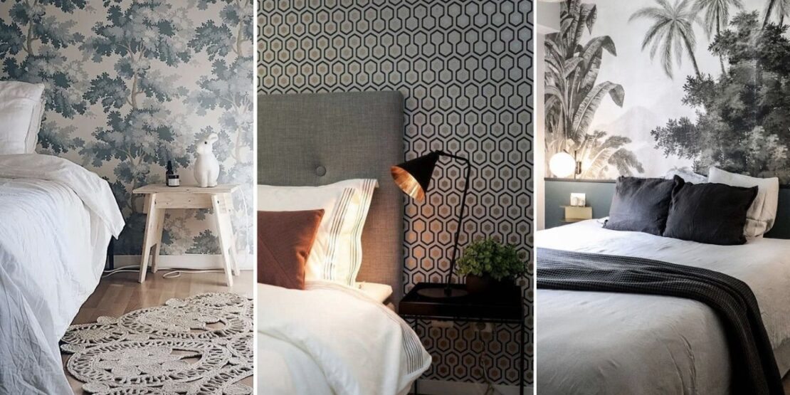 como usar papel de parede geométrico no quarto