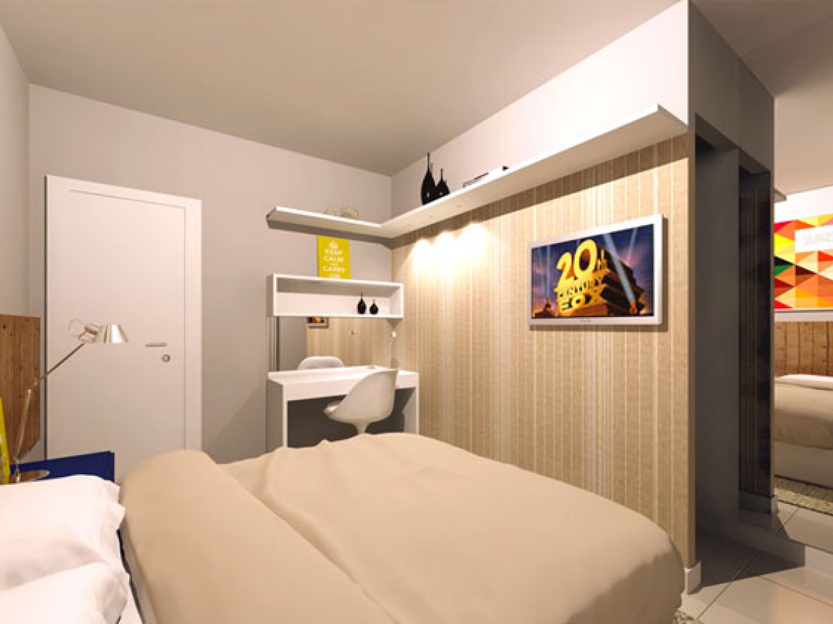 como decorar quarto de casal pequeno com closet