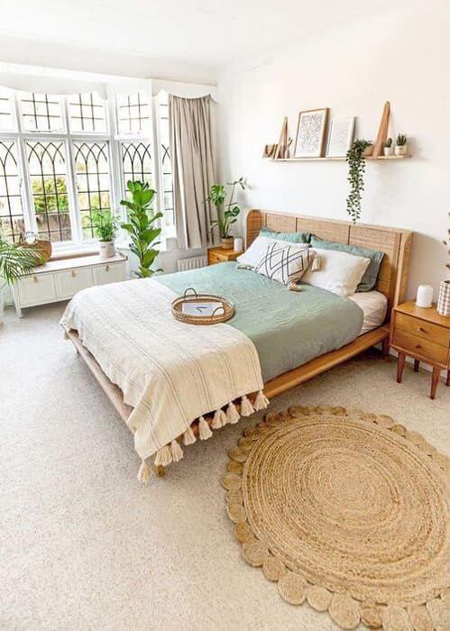 decoração minimalista quarto casal pequeno