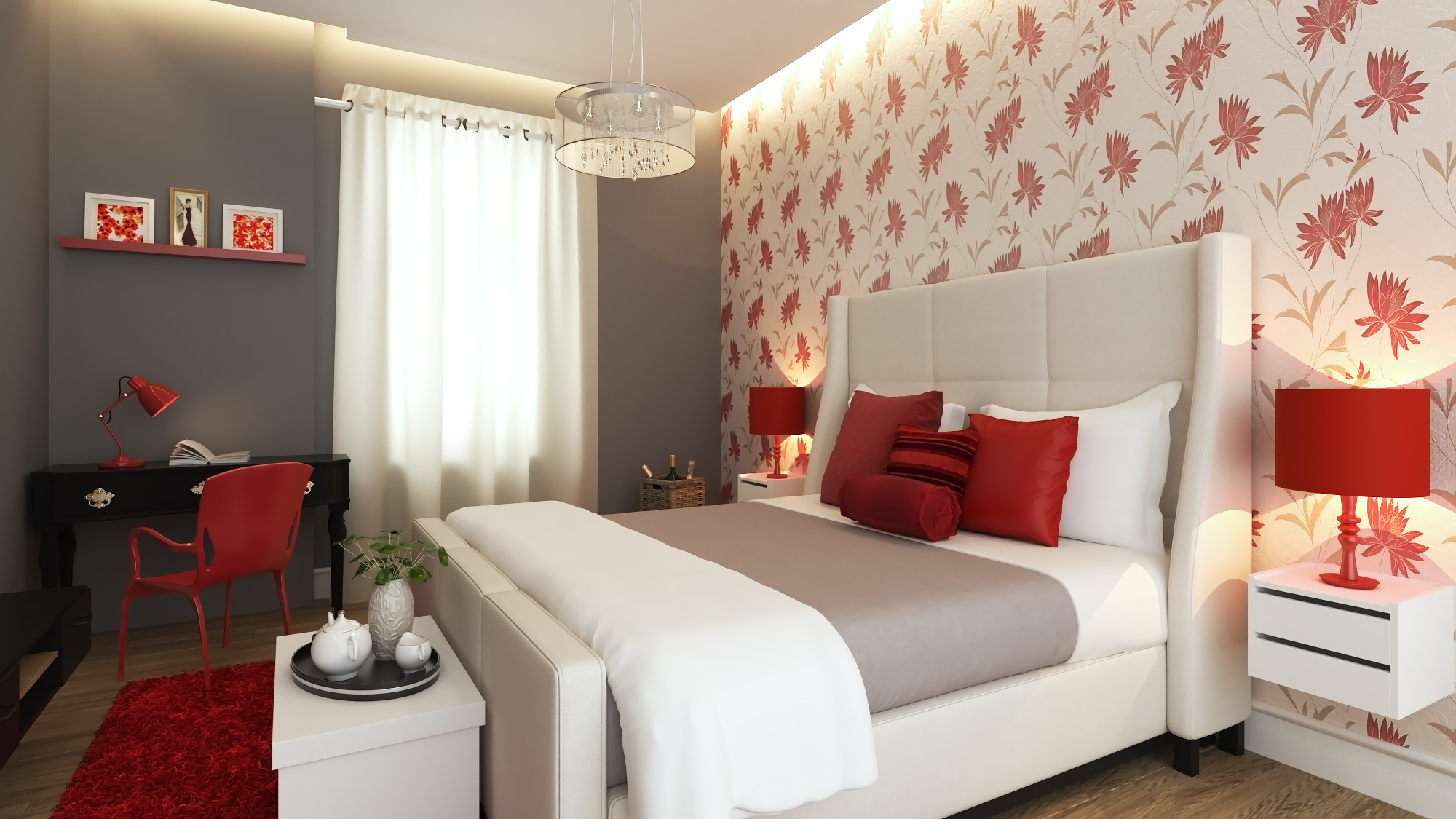 decoração quarto casal romântico suave