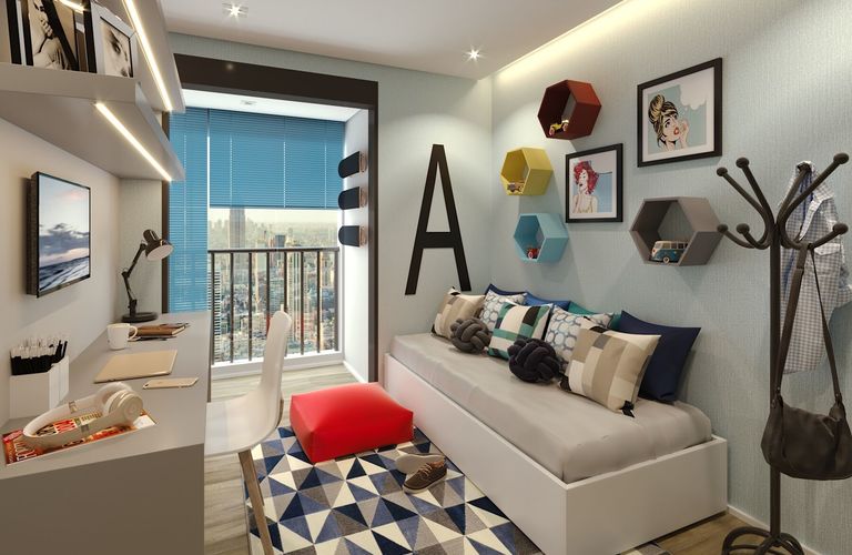 decoracao de quarto pequeno de solteiro