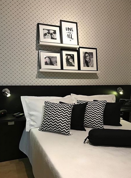 decoracao de quarto preto e branco