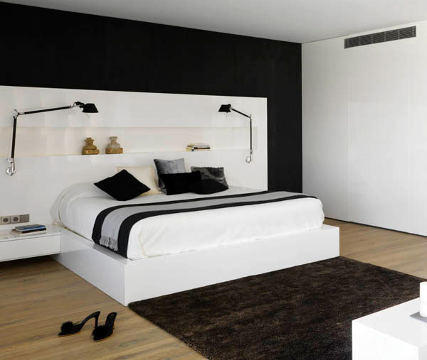 quarto elegante preto e branco