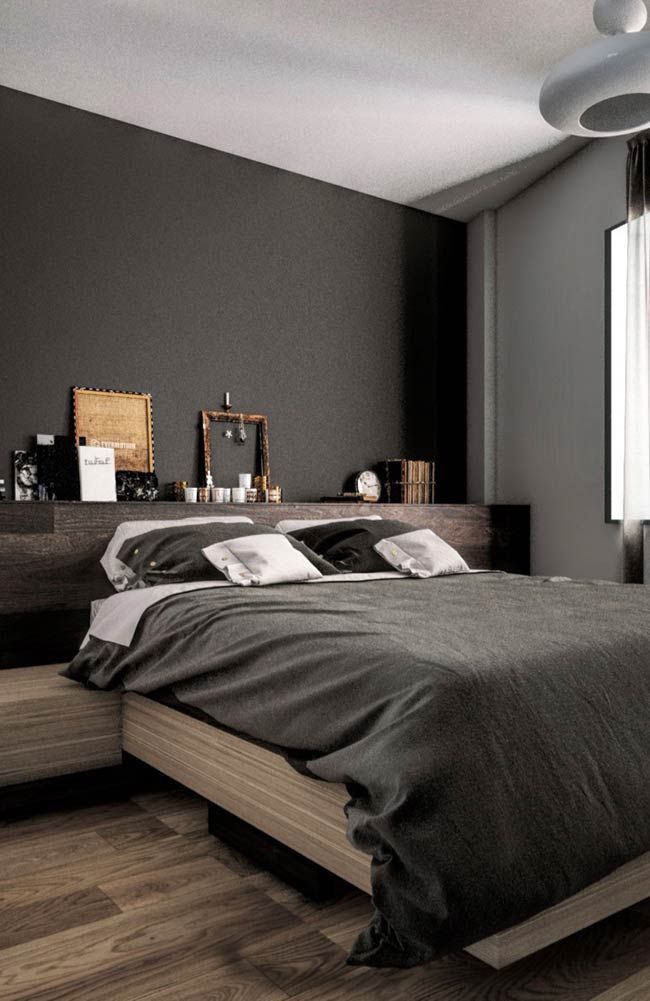 decoracao de quarto preto e branco