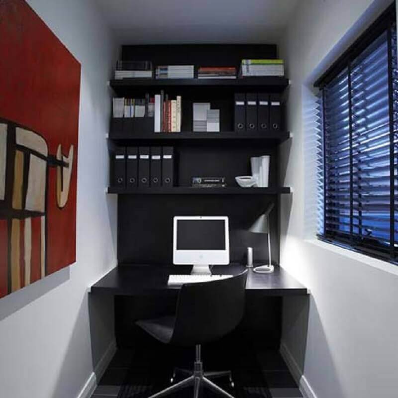 quarto elegante preto e branco