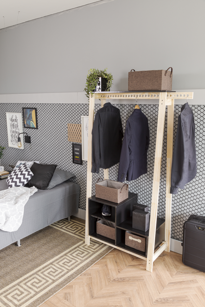 quarto elegante preto e branco