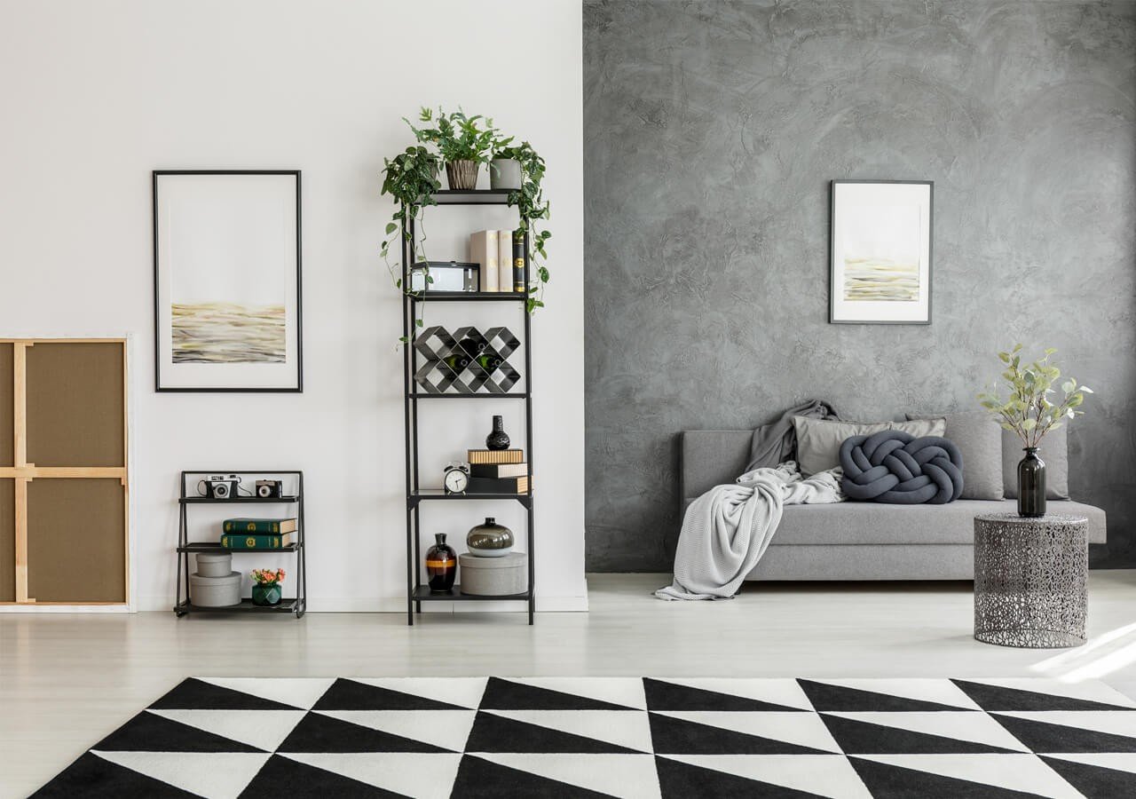 decoracao de quarto preto e branco
