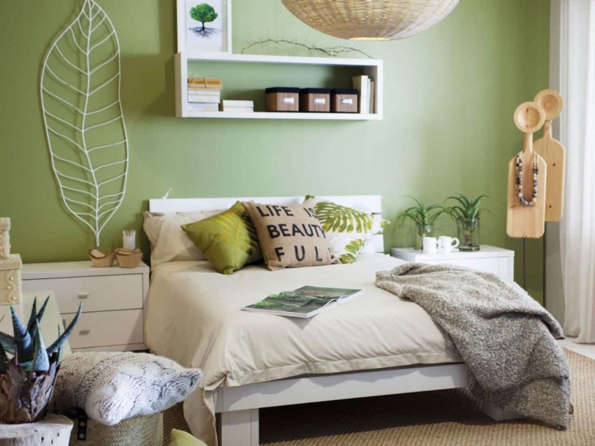 quarto verde floresta sofisticado