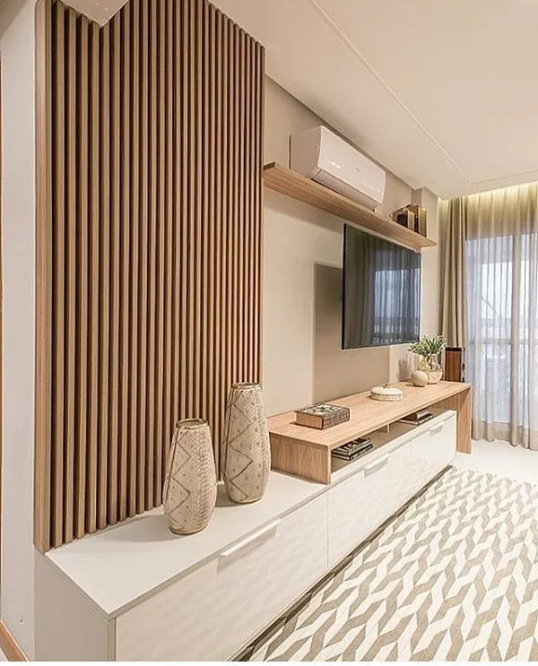 decoracao de rack de sala