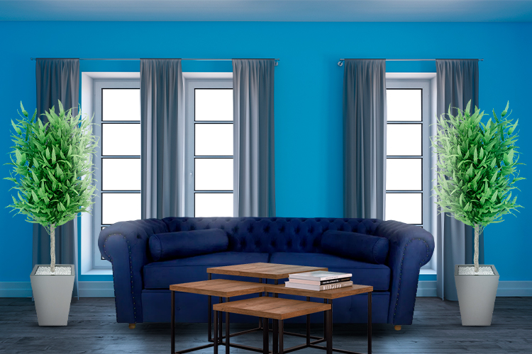 Decoração de sala com sofá azul: dicas e inspirações