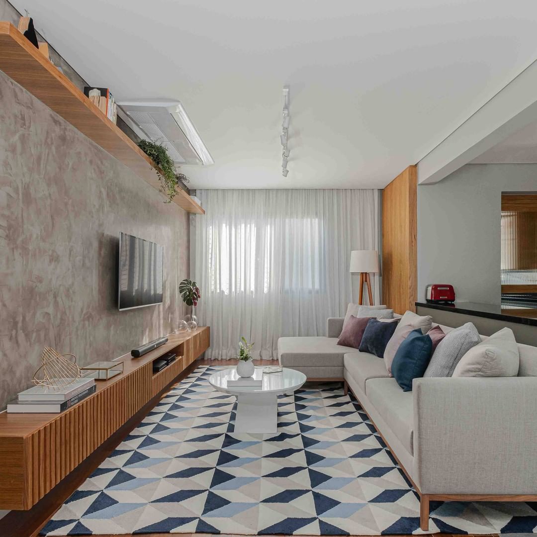 decoracao de sala azul