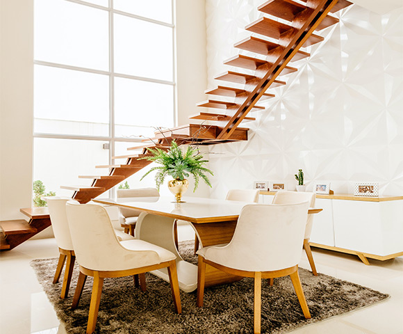 decoracao de sala com escada