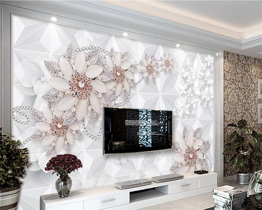 decoracao de sala com papel de parede 3d