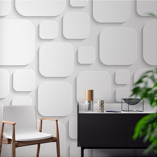 decoracao de sala com papel de parede 3d