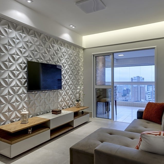 revestimento de parede com efeito tridimensional