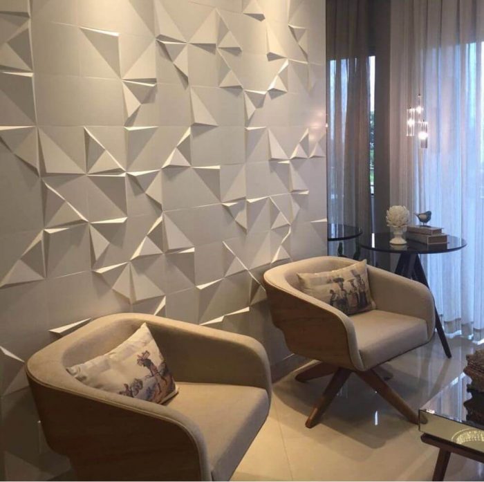 revestimento de parede com efeito tridimensional