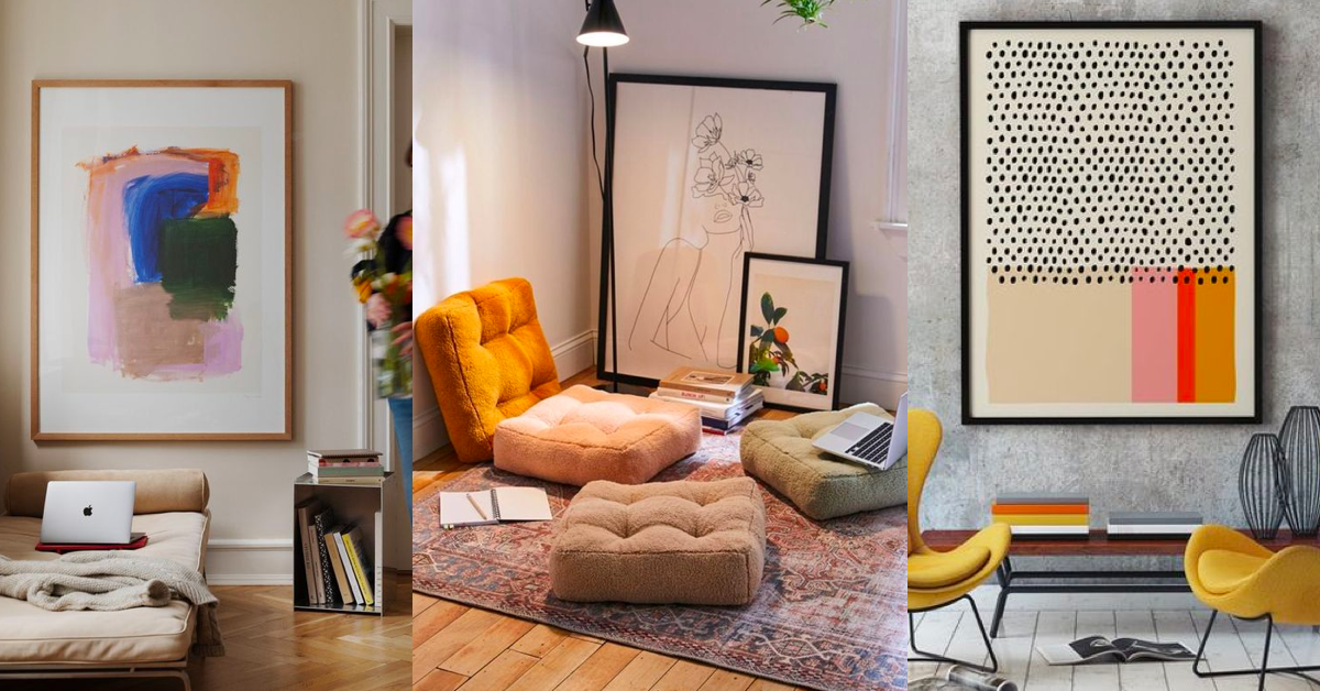 decoracao de sala com quadros grandes impacto visual