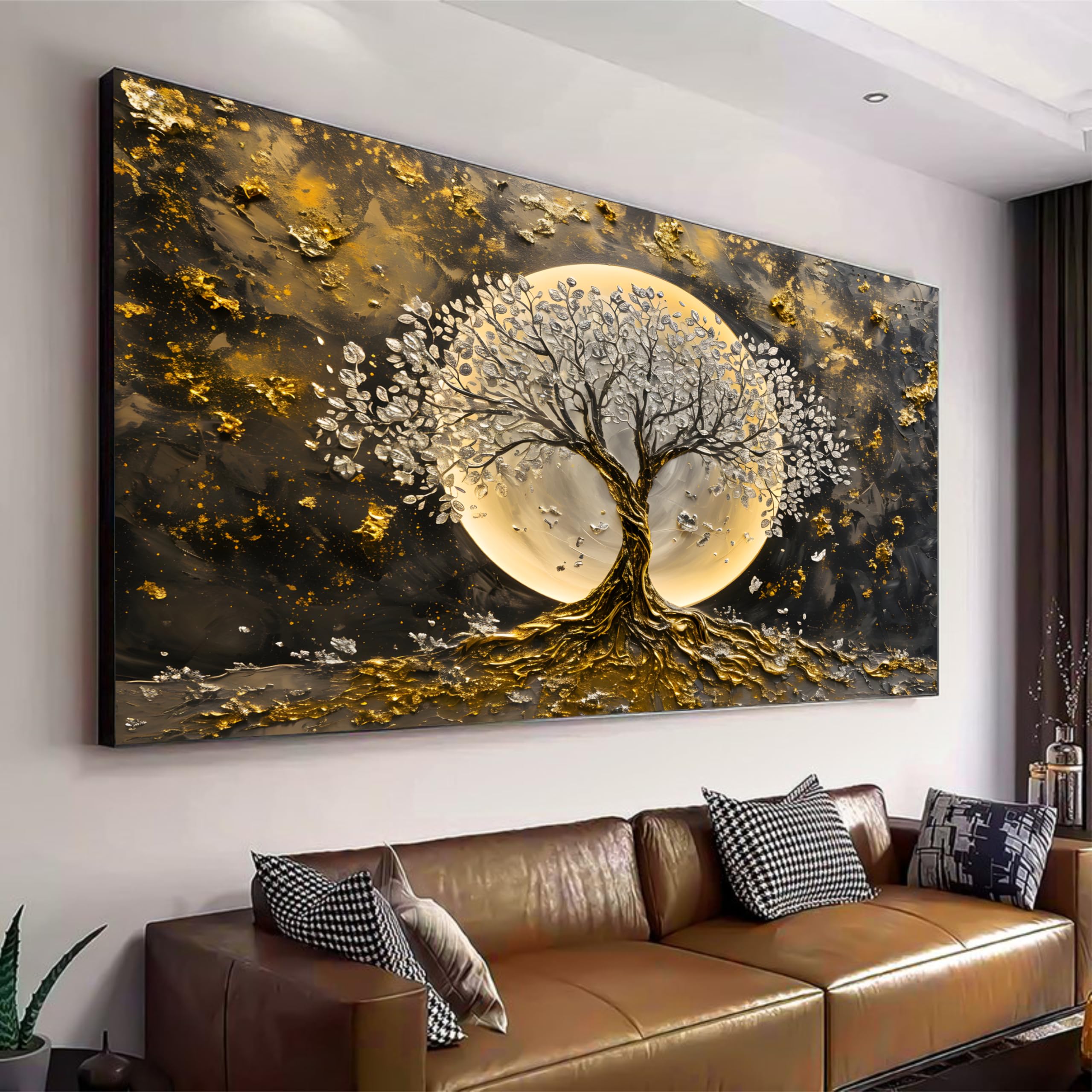 decoracao de sala com quadros grandes impacto visual