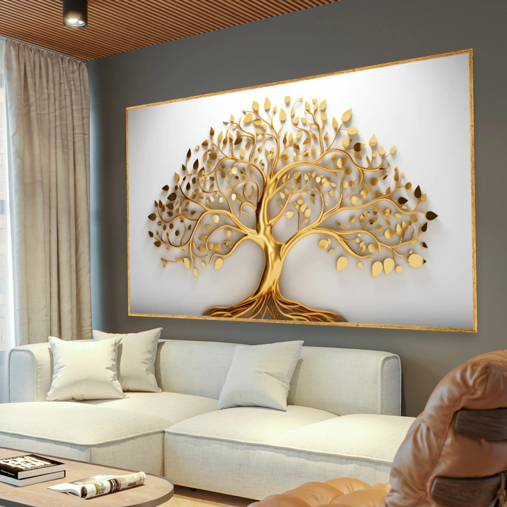 quadros grandes em cima do sofá medidas