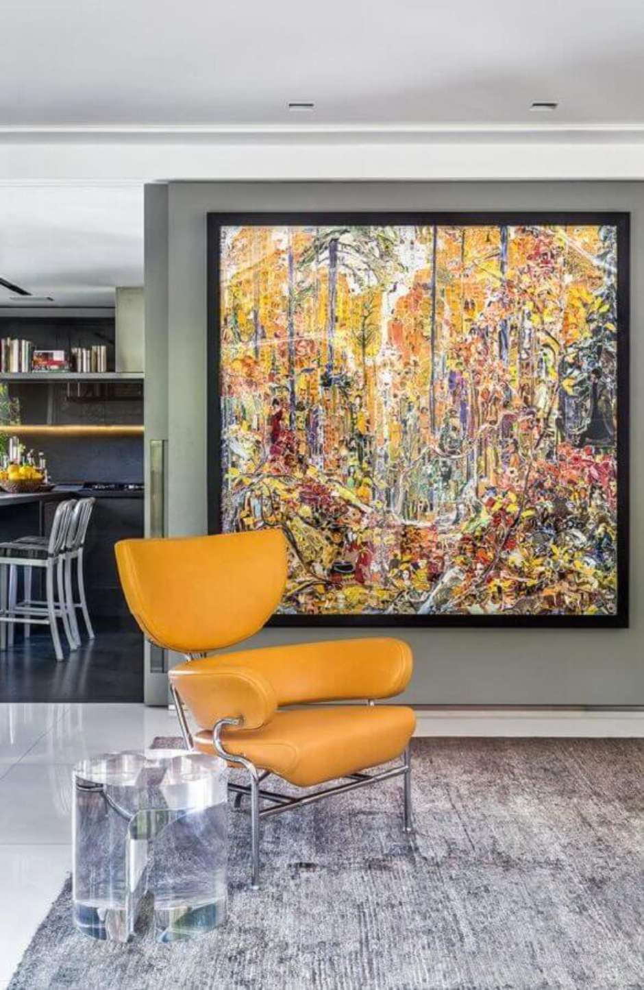 altura correta para pendurar quadros na parede