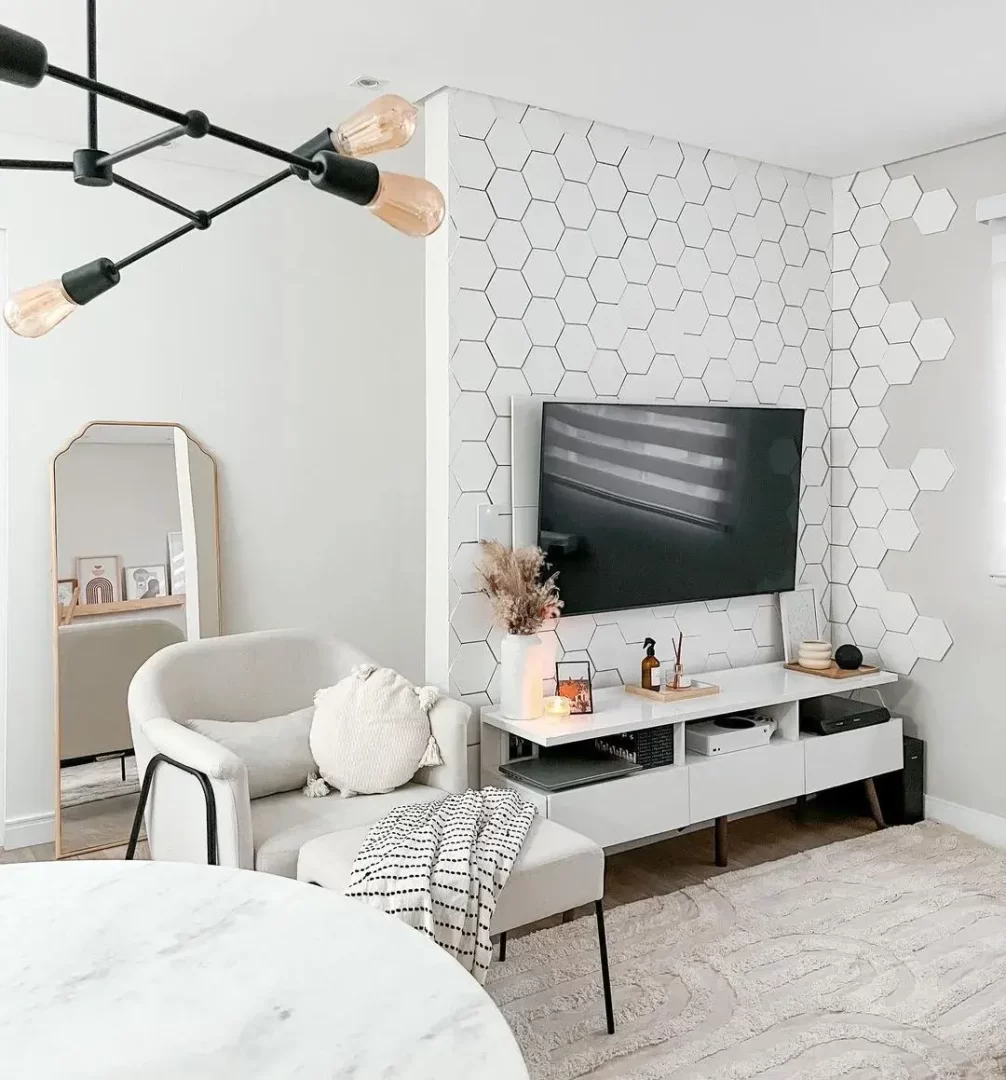 decoracao de sala com rack