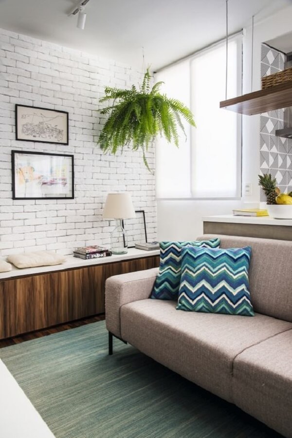 decoração sala samambaia