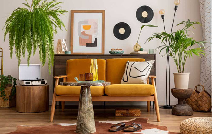 decoracao de sala com samambaias