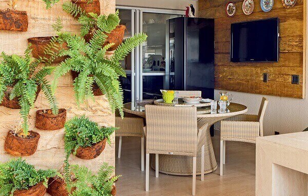 decoracao de sala com samambaias